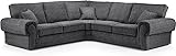 Symmetrical Corner Sofa, Chenille Fabric, Grey