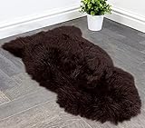 Brown Sheepskin Rug - Genuine Australian Sheepskin Brown Sheep Skin Rugs Single Pelt Natural 2ft X 3ft (60 cm X 91 cm) Premium Natural Sheep Skin Throw