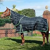 Gallop Trojan Dual 300g Horse Indoor Stable Rug & Neck Set Heavyweight Quilt (5'6", Black/Green)