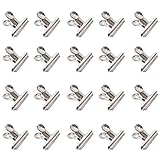 Qualsen Small Bulldog Clips 22MM Silver Stainless Steel Binder Clips With Strong Spring Metal Clips Stationery Suitable for Labels Pictures Documents Photos(20PACK)