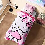 Hello Kitty Reversible Duvet Cover and Pillowcase Set Girls Teens Bedding Bedroom Accessories - Single Size
