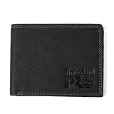 Timberland PRO mens Slim Leather Rfid Bifold With Back Id Window Wallet, Black/Bullard, One Size UK