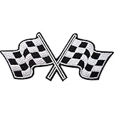 Checkered Flag Embroidered Iron/Sew On Patch Check F1 Racing Car Shirt Badge