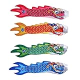 4pcs 28'' Outdoor Garden Windsock Flag Spinner Dragon Carp Streamer Wind Sock