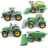 Victob 5 Pack Farm Tractor Toy Set for Kids 3-9 Years Old, Die-Cast Truck Tractors, Farm Equipment Toys for Toddlers Boys & Girls, Great Gift & Cake Toppers