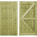 Wooden Featheredge Garden Gate Pedestrian Gate Wooden Pressure Treated 6ft 180cm (180cm High x 75cm Wide x 6cm Deep)