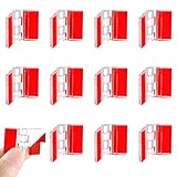Amabro 12pcs Acrylic Small Folding Hinges, Self Adhesive Plastic Clear Hinge Tools for Glass Crafts, Aquarium Lid, Cabinet, Furniture, Display Stand (30 x 35 mm)