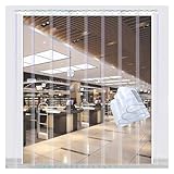 SYFXZZDS PVC Door Curtain Strips, Waterproof Keep Warm Vinyl Curtain for Butcher, Fridge, Freezer Exterior Door Curtain (Color : Clear, Size : 165x190cm/64.96x74.8in)