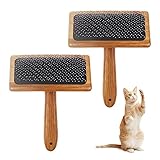 Lam-lord 2 Pcs Wool Carders, Hand Carders for Wool, Craft Wool Needle Felting Tools with Solid Wood Handle, Carding Brushes for Needle Felting Wool