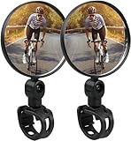 Bike Mirror, Bike Rear View Mirrors, Durable and Easy to Install, Adjustable Rotatable Handlebars Mounted Plastic Convex Mirror for Mountain Road Bikes
