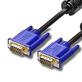 Herfair VGA Cable for Computer Monitor Lead with Ferrite Cores, Male to Male VGA Cable Cord Gold Plated VGA Extension Compatible with Projectors,HDTVs,Displays,Laptops (1.5M)