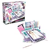 Style 4 Ever Fashion Designer Studio - Create Outfits from Scratch with Real Adhesive Fabrics, Stickers, Gems, Pencils & Glue Stick- Creative DIY Fashion Design Kit for Kids Who Love Style & Art