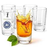 idea-station 6pcs Shot Glasses, 40ml, Glass, Modern, Shooter, 4.2cm x 7cm, Dishwasher Safe
