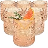 Kate Aspen Rose Gold Hobnail Beaded Drinking Glasses Set of 6-10 oz Vintage Glassware Set Cocktail Glass Set, Juice Glass, Water Cups | Makes A Great Hostess Gift or Gift for New Home Owners