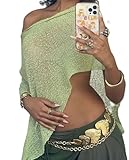 WangsCanis Women Sheer Poncho Shrug Summer Pullover Knit Mesh Poncho Bolero Off Shoulder Cover Up Tops (green, ONE SIZE)