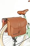 Via Veneto Bazam - Vintage Panniers for Bicycles, Leather Colour, Retro Rear Bag for City Bike, Adult Men and Women, Unisex, One Size, Made in Italy