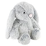 The Magic Toy Shop Grey Plush Rabbit Bunny Teddy 25cm - Super Soft Cuddly Toy - Seated Stuffed Animal, Suitable from Birth - Great Gift for Kids & Adults for All Occasions