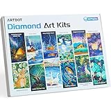 ARTDOT 12 Pack 5D DIY Diamond Art Kits for Adults, Licensed Diamond Painting Kits with Accessories and Tools for Home Wall Decor (12 by 40.6 cm)