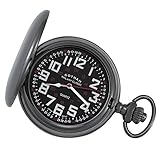 Gotham Men's Gunmetal Railroad Polished Finish Covered Quartz Pocket Watch # GWC15044BBK, Classic