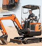 SKYJDM Upgraded Transparent Mini Excavator Cover with Magnetic Bottom, Waterproof Clear Excavator Cab Enclosure with 600D Cloth & PVC Film Compatible with Bobcat E20/Kubota U17 for 1760-3530 lbs