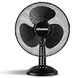 Schallen Home & Office Electric 12" 3 Speed Electric Tilt Oscillating Worktop Desk Table Air Cooling Fan (Black)
