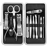LaRoc 12pc Manicure & Pedicure Set - Nail Clippers, Cuticle Remover - Luxurious Face, Foot, Hand Nail Care Kit - Pedicure Sets for Feet, Mens Grooming Kits & Manicure Set for Women