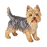 MBROS Animal Garden Statues, Resin Yorkshire Terrier Statue Simulation Dog Ornaments Dog Statue Living Room Home Furnishings Outdoor Garden Decorations Yard,2