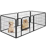 Yaheetech Dog Playpen, 6 Panel Puppy Play Pen Heavy Duty Pet Exercise Fence for Garden/Yard 60cm Height