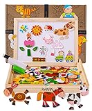 Jaques of London Farm Magnetic Drawing Board Kids | Wooden Toys for 3 Year Olds + | with White Board and Magnetic Farm Animals | Since 1795