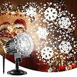 Christmas Projector Lights, Led Snowflake Projector Lights Outdoor, IP65 Waterproof Outdoor Indoor Holiday Projection Lamp Decoration for Christmas Xmas Holiday, New Year, Party
