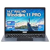 Fusion5 14.1" Full HD Windows 11 Professional Laptop - 4GB RAM 128GB Storage, Dual-Band WiFi, Integrated Webcam - A90B+ Pro, 14 Inch Lightweight Laptop, HDMI, USB 3.0, Expandable Storage