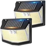 Solar Security Lights Outdoor Garden: 248 LED Solar Motion Sensor Light 3 Modes and 270° Wide Angle lighting Outside Solor Powered Wall Lights for Garden Fence Garage Yard 2 Pack IP65 Waterproof