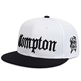 Doniya Fitness Compton Snapback Cap, Hip Hop Baseball Hat, Unisex Adult, Adjustable (UK, Alpha, One Size, White)