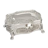 Personalised Silver Plated Vintage style Trinket Box With Feet, With Free Engraving - Enter Your Own Custom Text