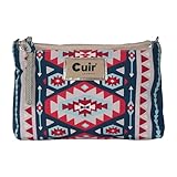 Cuir London Navajo Multicolor Clutch and Canvas Bag | Small Shoulder Bag, Convenient to Carry Essentials like Keys, Phone, and Makeup | Vibrant Southwestern Style - 12.5 L × 2 W × 8 H inches