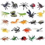 PonFxp Bugs Toys, Mini Beasts, 24 Pcs Small Toy, Realistic Insect Toys For Party Gifts, Bug Figures For Educational Play And Game Rewards