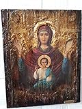 Virgin Mary of Vlahernon Icon-Handmade Greek Orthodox Byzantine Icons Antique