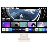 LG SMART Monitor 27U511SA-W - Full HD 1080p IPS 27 Inch, 100Hz, 5ms Response Time, Built-in Speakers, Wifi & Bluetooth Connectivity, Virtually Borderless, webOS Smart TV Apps, Remote Control, White