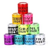 100Pcs 10 Color Aluminium Pigeon Leg Rings Dove Leg Rings Identify Pigeon Bands with 2026 Training Identify Birds Foot Ring for Racing or Homing Pigeons, Parrots,Small Poultry (Multicolor)