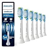 Philips Sonicare C3 Premium Plaque Defence, Genuine Replacement Toothbrush Heads, White, 6 Pack, HX9046/87
