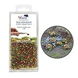 War World Scenics Self Adhesive Static Grass Tufts x 100 – Mixed Flowers, 10mm – Model Railway Wargame Scenery Railroad Modelling Diorama Miniature Hobby Tabletop