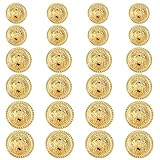24 Pcs Gold Buttons for Blazer, Gold Metal Blazer Buttons Set Vintage Brass Emblem Shank Buttons Gold Suits Buttons for Women Men Suits Uniform Jacket Sport Coat (1.5cm, 1.8cm, 2cm)
