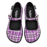 Hot Chocolate Design Chocolaticas Purple Tartan Women's Mary Jane Flat Multicoloured HCD 38