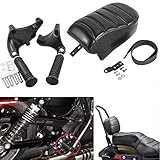 Hokuotolite Passenger Pillion Seat with Passenger Footpeg Mount Kit fits for Harley 2016-2022 Sportster Iron 883 XL883N Models
