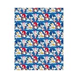 Sonic The Hedgehog 4 Metres Wrapping Paper, Gift Wrap Roll 4metres x 70cm Opened. Sonic The Hedgehog Officially Licensed Product, Responsibly Sourced, FSC Multi-Colour