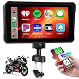 Motorcycle Carplay Screen with Bluetooth, 6 Inch Touchscreen Wireless CarPlay & Android Auto Airplay Screen for Moto GPS Navigation for Motorbike Waterproof, Voice Control, Voice Assistant, TF
