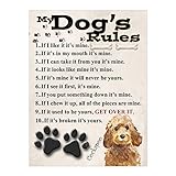 Metal Tin Sign Plaque Cockapoo The Dog's House Rules Poster Home Bar Pub Garage Man Cave size 10x8in ref8679