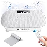MERACH Vibration Plate, Whole Body Workout Powerful Quiet Vibration Plate Exercise Machine for Weight Loss and Shaping, Auto or Manual Speed Control, Built-in Bluetooth Speaker (Grey)