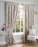 Pikk - Fully Lined Hampshire - Floral Fully Lined Curtains - Pencil Pleat / 3" Tape Header - Polycotton (Multi, 46" x 54" / 113cm x 137cm)