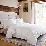 Christy Premium Sateen King Duvet Set | 500 Thread Count | Timeless Design | Super Soft and Silky Finish | White